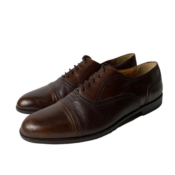 MEZLAN Mens Dress Shoes  Brown Leather Lace Up Cap Toe Oxfords Size 12 W main image 10